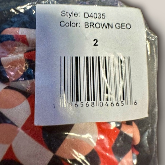 NWT Alexia Admor ‘Paris Surplice Wrap Midi Dress’ in “Brown Geo” Print Size 2 - Picture 8 of 9